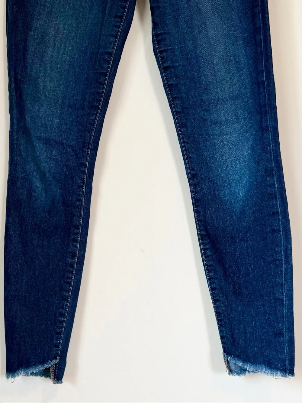 Joe's Jeans Dark Indigo Skinny Ankle Raw Hem Jeans - Size: 25